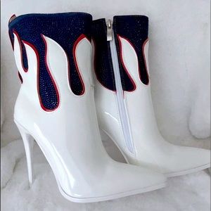 AWang X Dolls Kill V-Patent Leather “Drip Stiletto” Boots - NWT
